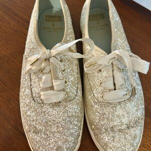 Kate Spade Keds Glitter Sneakers - Cream